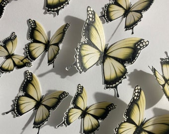 Farfalle di wafer commestibili pretagliate gialle e nere