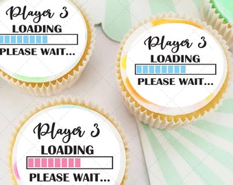 Player lädt Babyparty vorgeschnittene essbare Zuckerguss Bild Cupcake oder Cookie Toppers