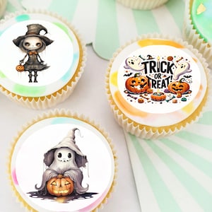 Halloween vorgeschnittene essbare Cupcake oder Cookie Toppers