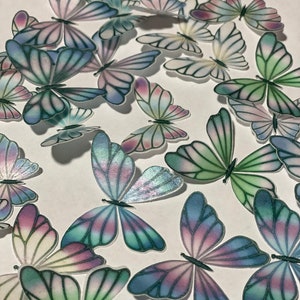Multicoloured Pre-cut Edible Wafer Paper Butterflies
