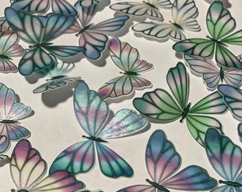 Multicoloured Pre-cut Edible Wafer Paper Butterflies