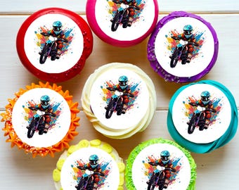 28 stks Motorfiets Thema Banner Party Supplies Dirt Bike Verjaardag Decoratie Crossmotor Party Supplies Banner Cake Cupcake Topper voor Jongen Rijkamer Wanddecoratie
