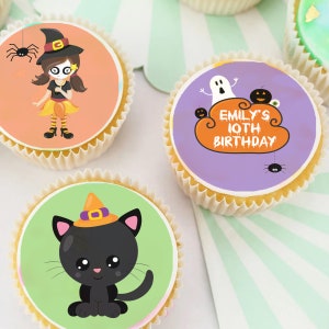 Halloween Pre-cut Edible Icing Image Cupcake or Cookie Toppers