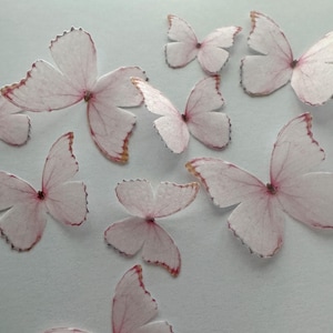 Light Pink Pre-cut Edible Wafer Paper Butterflies