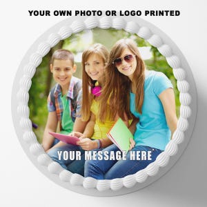 Custom Photo Logo Pre-cut Edible Icing Cake Topper