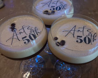 Birthday Espresso Martini Custom Cutout Birthday Edible Cocktail Drink Topper