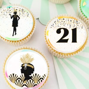 Great Gatsby Pre-cut Edible Cupcake or Cookie Toppers - Etsy