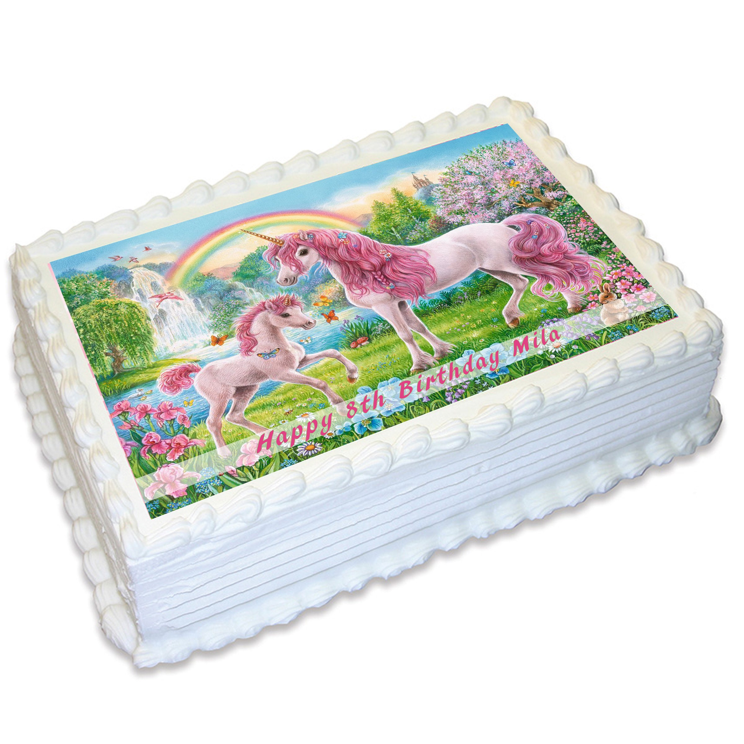 Unicorn Horse Pony Rectangle Or A3 Edible Icing Image Cake Etsy Ireland