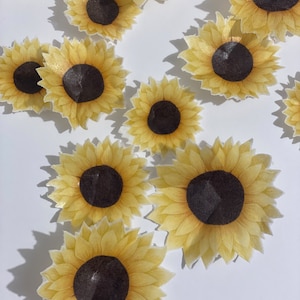 Edible Pre-cut Wafer Sunflowers