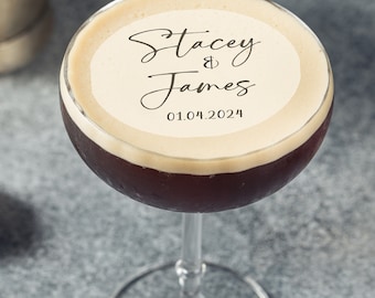 Birthday Wedding Bridal Anniversary Edible Cocktail Drink Toppers
