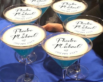 Birthday Wedding Bridal Anniversary Edible Cocktail Drink Toppers
