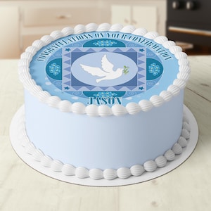 Confirmation Religious Pre-Cut Round Edible Icing Cake Topper