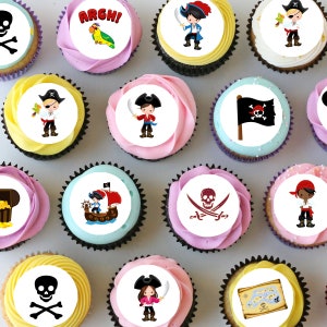 Pirate Pre-cut Mini Edible Icing Cupcake or Cookie Toppers