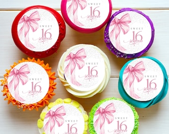 1 topper per torta con scritta Happy 16th Birthday, glitterata, dolce 16 cm, 16 favolosa decorazione per torta per buon 16° compleanno, anniversario, feste, decorazioni per torte, forniture nero oro