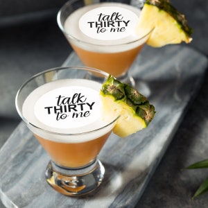 Talk Thirty 30 to Me Birthday Party Edible Cocktail Drink Toppers