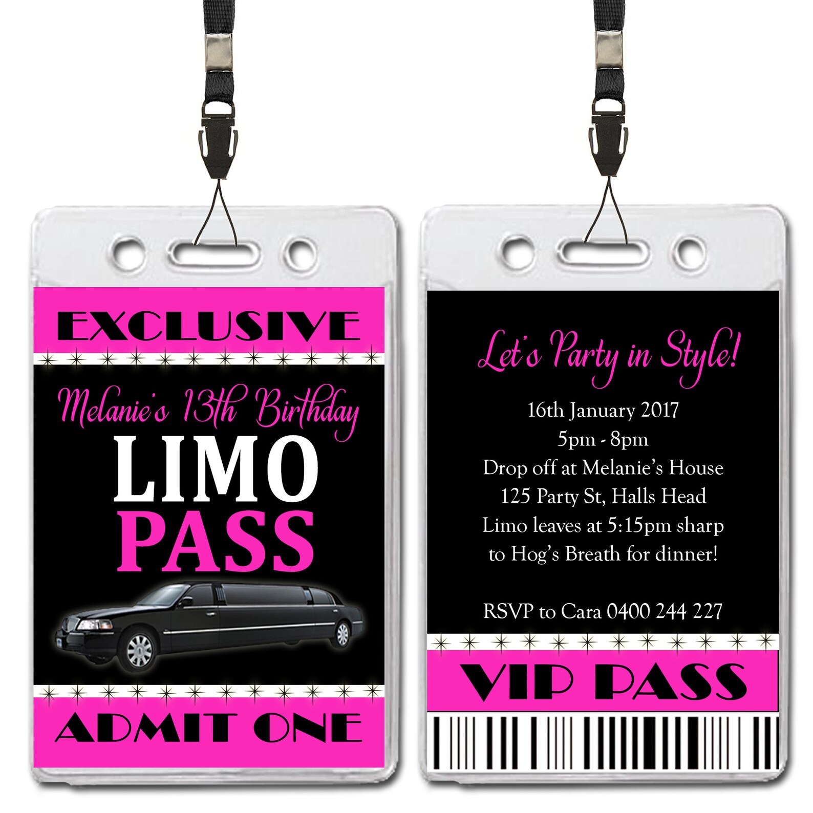 VIP Lanyard Pink Limousine Limo Digital Birthday Invitations Etsy VIP Lanyard Pink Limousine Limo Digital Birthday Invitations Etsy