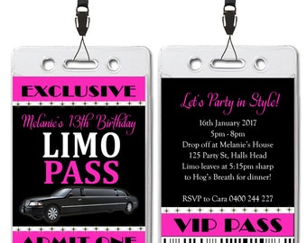 Limo Birthday Invitations | Etsy