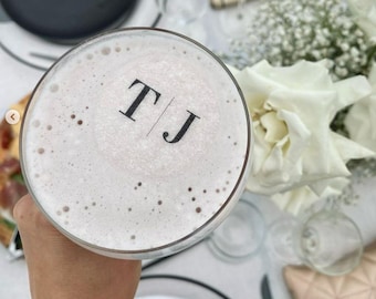 Initials Monogram Engagement Wedding Birthday Party Edible Cocktail Drink Toppers