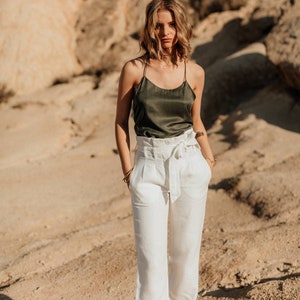 Linen pants, belt linen pants, white pants, tailored Linen pants, white linen pants, tailored pants, white pants, woman pants, elegant pants