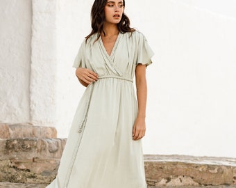 Helen dress Seafoam, Bridesmaids dress, Bump friendly, Beach summer dress, Bridesmaid, Blue dress, Cocktail dress,  Maxi Dress, Gown, Event