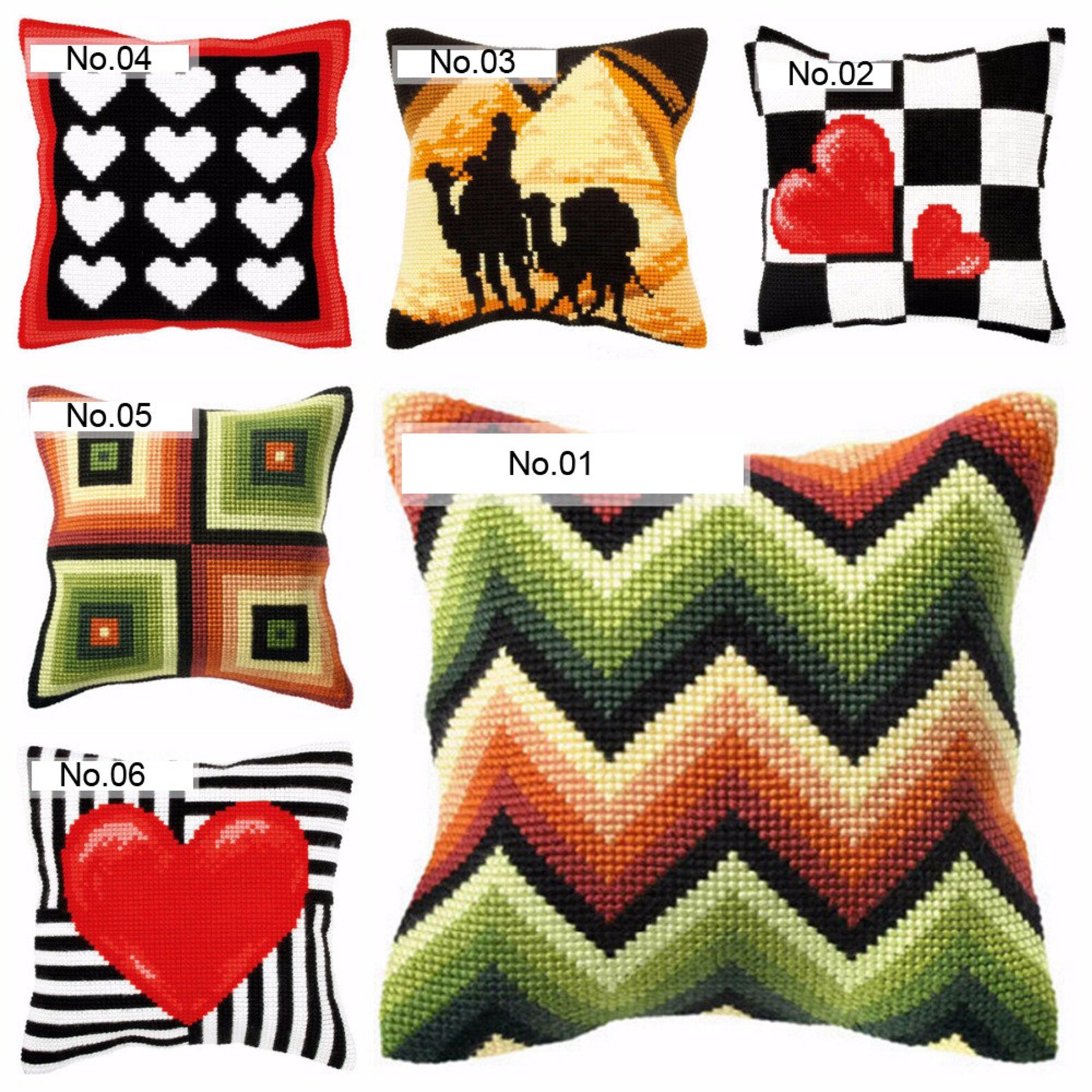 Latch Hook Pillow Kits Lover New DIY Needlework Crocheting Rug Etsy