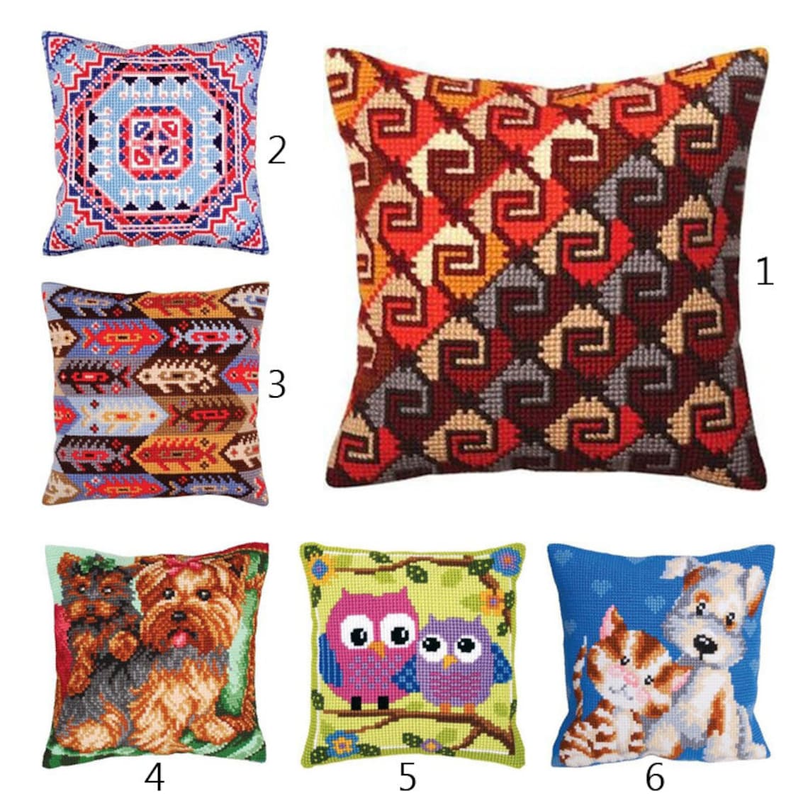 Latch Hook Cushion Kits Gift DIY Needlework Crocheting Throw Etsy