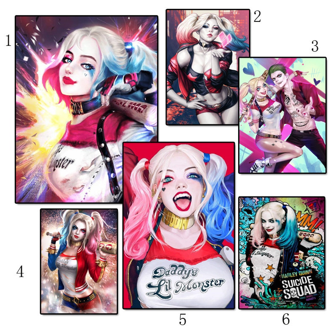 5D Diamond painting harley quinn Full Round Diamond mosaic | Etsy
