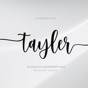 Tayler Script Font: Swirly Calligraphy Font (TTF, Instant Download)