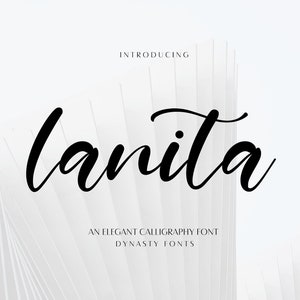 Lanita Handwritten Script Font: Wedding Calligraphy (Instant Download)