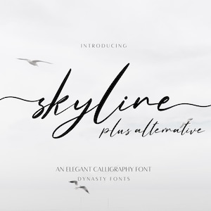 Skyline Kalligraphie Schrift: Moderne Schrift für Hochzeiten (Digitaler Download)