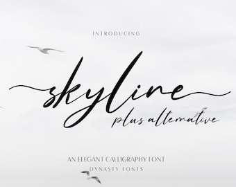 Skyline Calligraphy Font: Modern Script for Weddings (Digital Download)