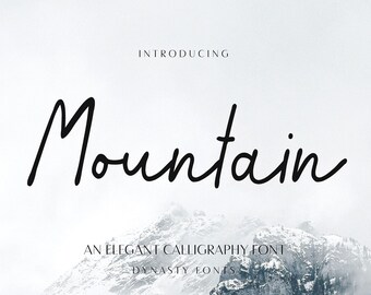 Mountain Script Font: Modern Calligraphy Wedding Font (Instant Download)
