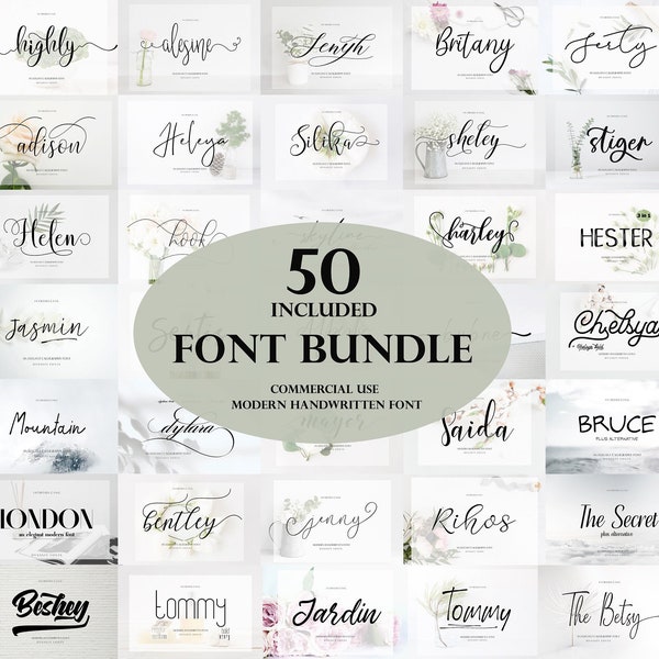 Font bundle, Digital font, Font download, Cricut font, Handwritten font, Modern font, Calligraphy font, Procreate Font, Branding Font, Fonts