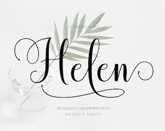 Helen Script Font: Modern Calligraphy Wedding Font (Digital Download)