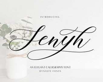 Police Senyh Script : police de calligraphie moderne pour mariage (téléchargement numérique)