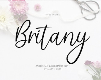 Fuente Britany Script: Caligrafía moderna para bodas (Descarga digital)