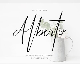 Fuente Alberto Script: Caligrafía moderna para bodas (Descarga digital)