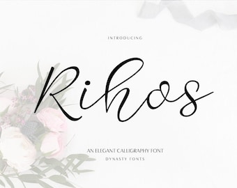 Fuente Rihos Script: Caligrafía moderna para bodas (Descarga digital)
