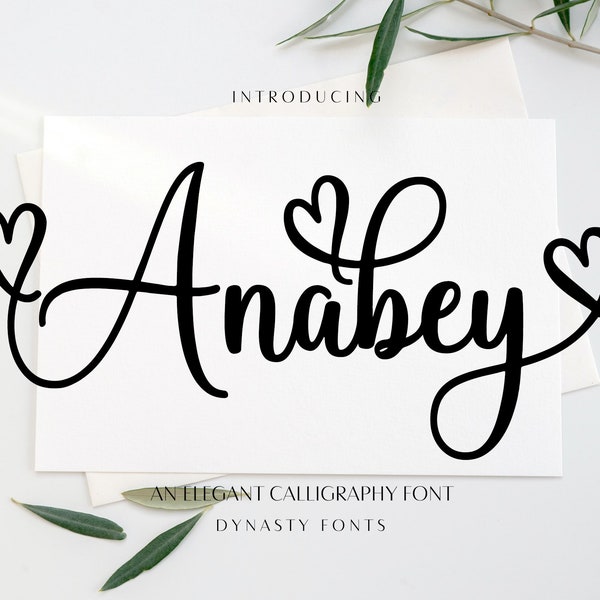 Font with heart, Calligraphy font, Digital font, Script font, Wedding font, Modern font, Valentine's Day font, Font, Fonts. Instant download