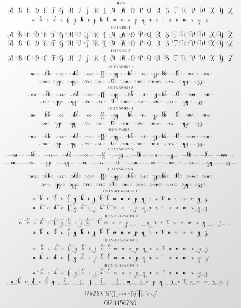 Helen Script Font: Modern Calligraphy Wedding Font (digital Download ...
