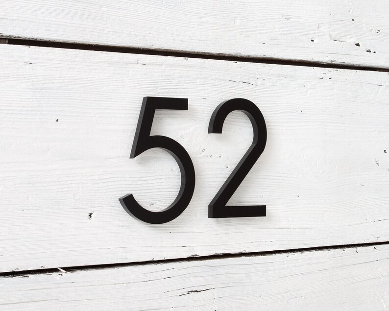Custom Address Sign - 6 inch Modern House Numbers A6 Architectural Building Farmhouse Door Number