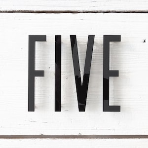 6 inch Modern House Numbers and Letters - Horizontal Vertical Address Sign - Door Number - (D6)