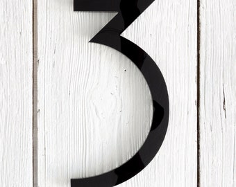 12 inch Large Modern House Numbers - Architectural Home Address Sign - Art Deco Home Number - (B12)