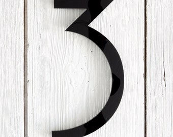 12 Zoll große moderne Hausnummern - Architektonische Hausnummer Schild - Art Deco Hausnummer - (B12)