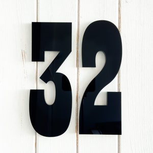30 cm Moderne Hausnummern, Großes Acryl Adressschild, Westliche Wohnungstür Zahlen, Vertikal oder Horizontal, Schwarz, Weiß oder Rot, F10