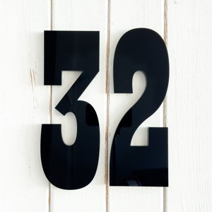 10 inch Modern House Numbers, Large Acrylic Address Sign, Western Apartment Door Numbers, Vertical or Horizontal, Black, White or Red, F10