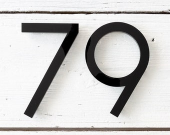 8 Zoll Moderne Hausnummern - Adressschild - Schwarze Türnummern (A8)