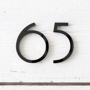 4 inch Modern House Numbers - Custom Address Sign - Art Deco Mailbox Door Numbers - (B4)