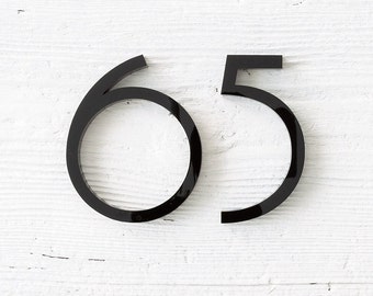 4 inch Modern House Numbers - Custom Address Sign - Art Deco Mailbox Door Numbers - (B4)