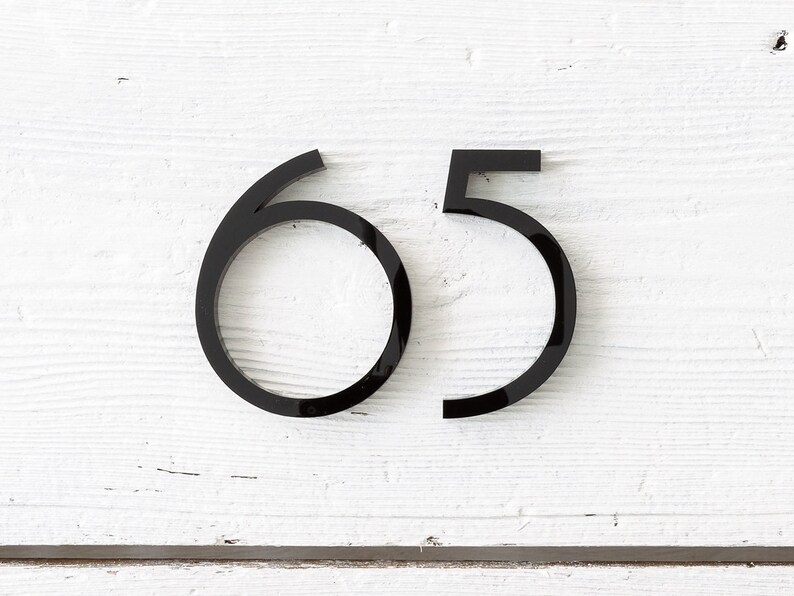 4 inch Modern House Numbers - Custom Address Sign - Art Deco Mailbox Door Numbers - (B4) 